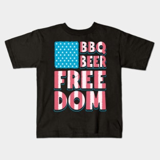 Beers, BBQ, Freedom, Murica Kids T-Shirt